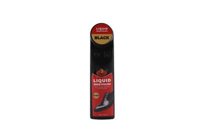 China 2.46 Fl. Oz. Black Color Liquid Shoe Polish Restore Shine Gloss To Leather Shoes Boots Shines Leather Carnauba Nourishes for sale