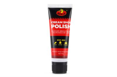 China Smooth Cream Black Tube Shoe Polish Nourishes Smooth Leather Include A Sponge Applicator OEM Te koop