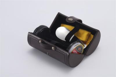 China Shoe Shine Kit Polish Sponge Shoe Horn In PU Leather Case Made High Quality Promotional Custom for sale