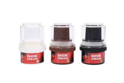 China Cream Shoe Polish With Applicator Brush 2 In 1 Efficient Shoe Polish Convenient Long Lasting Shine ODM OEM for sale