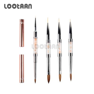 China NAIL 2019 Sales Hot Rose Gold Handle Pure Sable Kolinsky Acrylic Nail Brush for sale