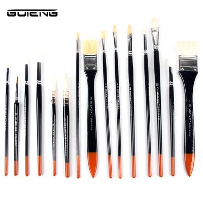 China Free Sample 15 Pcs Nail Art Oil Brush Acrylic Drawing Brushes Watercolor Hair Painting Artist Nylon Wholesale Acrylic Brush for sale