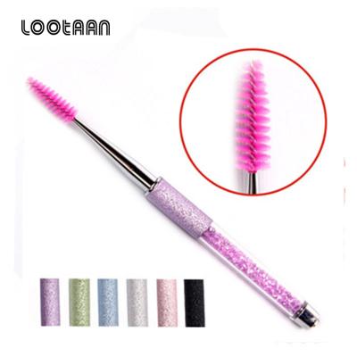 China Beauty Care Makeup Tools 2021 Lash Brush Tube Extension Silicon Eyelash Cleaning Micro Wisps Brush Wands Crystal Eyelash Extension Brushes For Eyel for sale