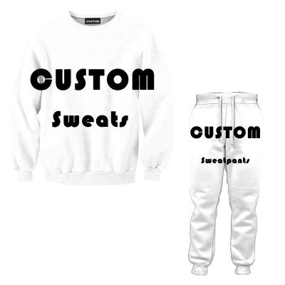 China Custom Made 3D Unisex Breathable All Over Full Oversized Print Crewneck Sweater Suit Sweatpants And Sweatpants Long Sleeve Oversized for sale