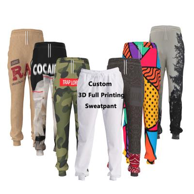 China Anti-wrinkle Dropshipping design your own trackers unisex 3D custom logo printed camouflage cheap wholesale womens sublimation pants mens sweatpants for sale