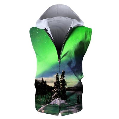 China OEM ProductsGym Breathable Custom Hoodie Breathable Apparel 3D Heat Pressure Drop Shipping Hoody Gym Sleeveless Hoodie for sale