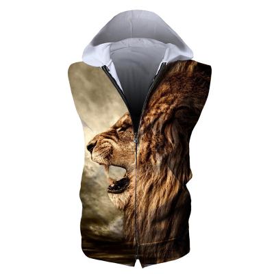 China 2021 Drop Shipping New Arrival 3D Apparel Sports Gym Custom Sleeveless Workout Hoodie Sleeveless Hoodie for sale