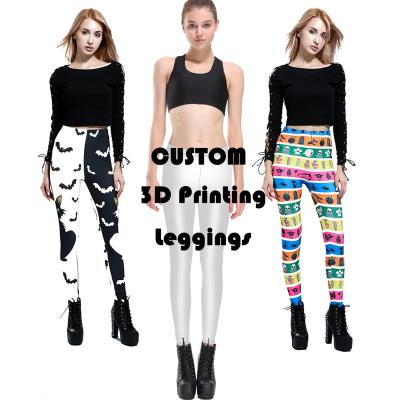 China Dropship Newest Christmas Antibacterial Digital Wholesale Women Custom 3D Printed Custom Sublimation Print Design Your Own Leggings With Logo for sale