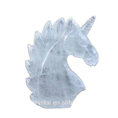 China China Crystal Carving Large Clear Natural Quartz Wholesale Carved Unicorn For Home Decoration for sale