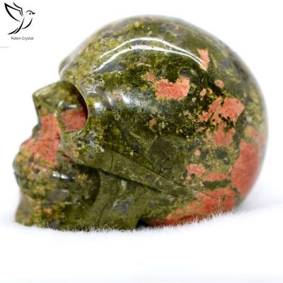 China Europe wholesale customized hand carved natural unakite quartz crystal skulls crystal price for sale