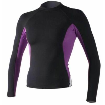 China Wholesale Custom Long Sleeve Purple And Black Beach Swimwear Rash Guards For Women for sale