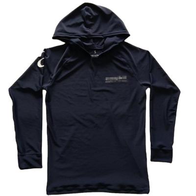 China Long Sleeve Factory Customized Nylon And Spandex Navy Hoodie Rash Guards With Hood For Beach Surfing Wear for sale