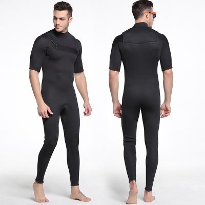 China 3mm Antibacterial Custom Fabric Neoprene Nylon Shorts Sheaths Long Legs Surfing Freediving Scuba Wear Chest Zipper Vapor Mens Wetsuit for sale