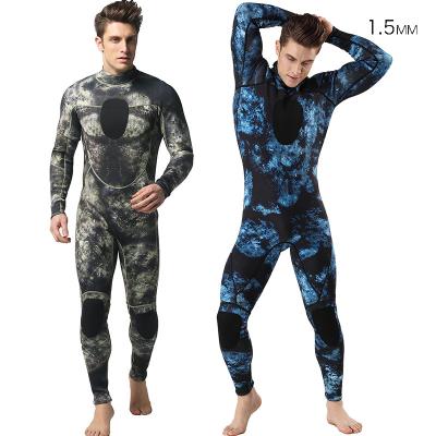 China Quick Dry 1.5mm Men Full Stretch Nylon Rubber One Piece Super Antibacterial Sublimation Long Camouflage Hunting Spearfishing Diving Surfing Wetsuit for sale