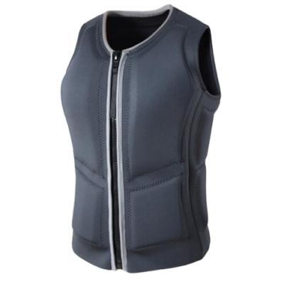 China SBR Neoprene Customized PVC Running Single Foam Gray Color Adults Ocean Water Jet Ski Boat Impact Life Vest Surfing Swimming Vest for sale