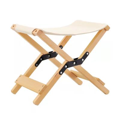 China Wooden Fishing Beech Wood Folding Chair Portable Small Storage Portable Outdoor Chair For Camping Travel for sale