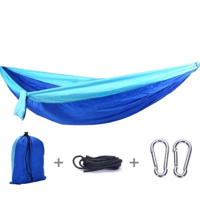 China Lightweight Breathable Outdoor Nylon 2 Person 210T Double Portable Hammock Ultralight Folding Hammock For Camping for sale