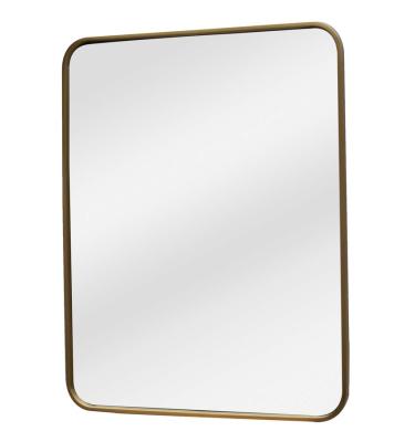 China Stainless Steel Mirror Stainless Steel Material 4mm Silver Mirror Home Hanging Decorative Square Shape Brassy Plated Frame With Flat Mirror Customized for sale