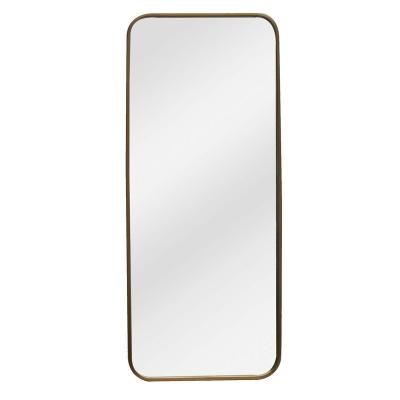 China Metal mirror Mirrors decor wall rectangle shape metal frame brassy plated Luxury vintage mirror Customization for home daily life  decoration for sale