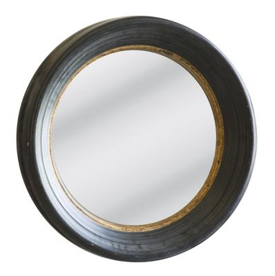 China Contemporary Contemporary Cheap Home Decorative Wall Hanging Round Shape Rusty Black With Gold Frame with Convex Mirror Customized for sale