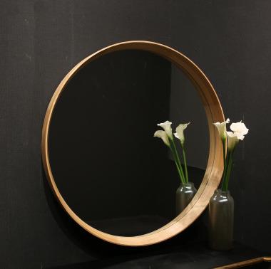 China Nordic style Wall mirror Decoration New style Classic Manufacturer supplying Nordic style Stone grey Solid wood mirror Customized for sale