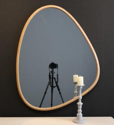 China Nordic style Wall mirror Decoration New style Classic Manufacturer supplying Nordic style Stone grey Solid wood mirror Customized for sale