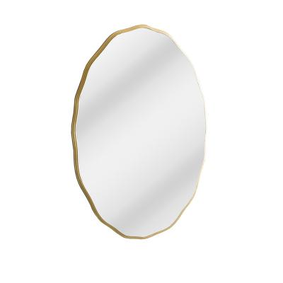 China Contemporary Mirrors decor wall special-shaped  wood frame distressed gold Luxury window mirror Customization for home daily life  decoration for sale