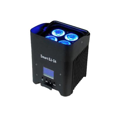 China Hotel led smart dj s4 uplight with RGBWAUV 6in1 LED with rechargeable battery operated LED wedding uplight for sale