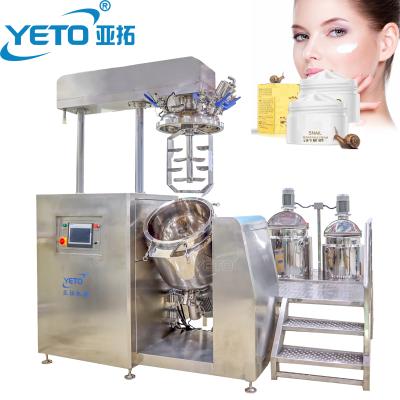 China YETO-Automatic Hydraulic Lifting Cosmetic Cream Lotion Cosmetic Mixer Vacuum Making Machine Industrial Emulsifying Homogenizer for sale