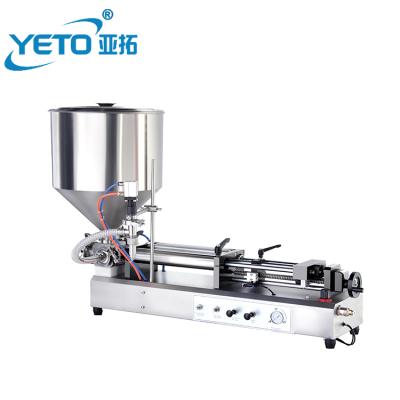 China Food Single Head Chili Sauce Small Commercial Cosmetic Paste Hand Liquid Sanitizer Horizontal Liquid Filling Machine With Hopper for sale