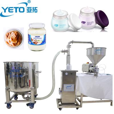 China YETO-200ml 500ml 1kg 5kg Food Grade Food Grade Bottle Bucket Filling Machine With Feed Pump Mayonnaise Chocolate Cosmetic Cream Filler for sale