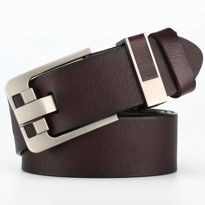 China Wholesale Luxury Brand Leather Men's Slide Buckle Belt Genuine Cowhide Leather Belt For Men Leather Belts Men for sale