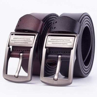 China Classic Vintage Leather Men's Pin Buckle Luxury Strap Cow Genuine Leather Belt for sale