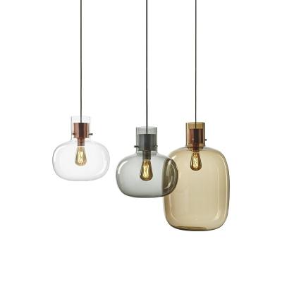 China Modern Creative Modern Bedroom Pendant Light Minimalist LED Personality Small Chandelier Glass Dining Room Lamp for Home for sale