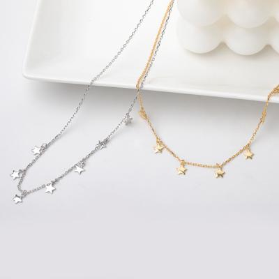 China Small Cool Star Necklace New S925 Sterling Silver Necklace Pendant Girl Vintage Retros Trend Chain Main Temperament Silver Jewelry for sale