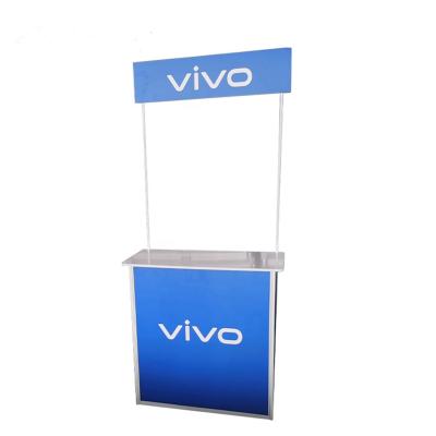 China Free Custom Portable Poratble Promotion Roll Up Counter For Table Promotion Counter Trade Show Counter for sale