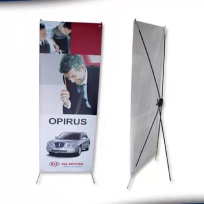 China Large Retractable Portable Display Stand Standing X Banner Size Printing Adjustable Exhibition Display X Banner Stand for sale