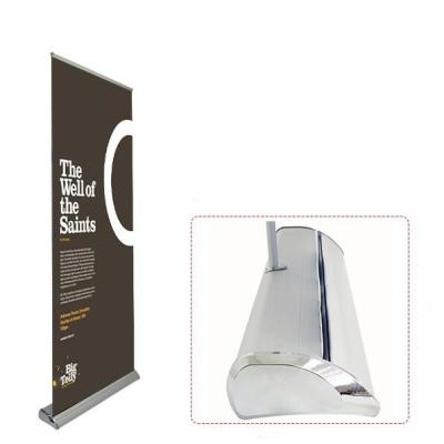 China Retractable Portable Advertising Aluminum Banner Stand Up Retractable Mini Banner Roll Up Banner Stand Waterproof PVC Materials for sale