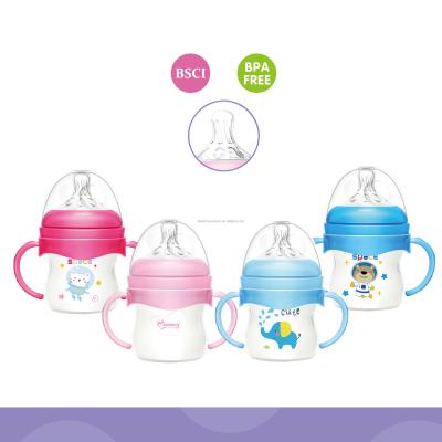 China BPA Free Wide-Neck Baby Bottle 4oz PP With Double Handles for sale