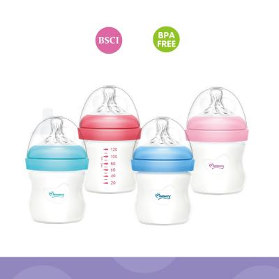 China BPA Free Wide-Neck 4oz Glass Baby Bottle for sale