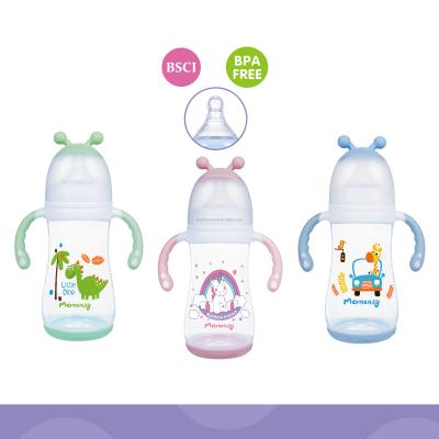 China BPA Free Wide-Neck Baby Bottle 8oz PP With Double Handle for sale