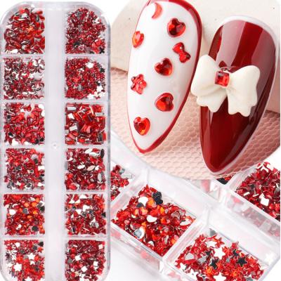 China Mixed Snap Flatback Nail Art Glass Rhinestone Diamond Rhinestone Upholstery Nail for sale