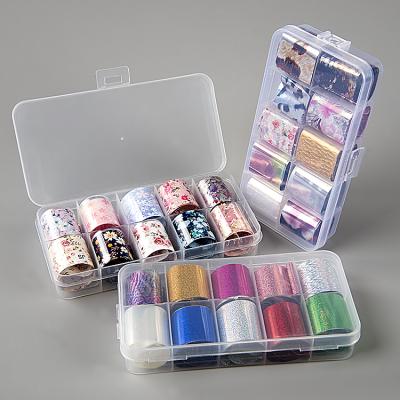 China Shiny Star Design Durable Quality Finger Nail Foil Wraps Roll Holographic Transfer for sale