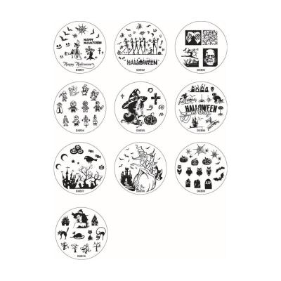 China Beauty Halloween Nail and Nail Art Stamp Round Image Nail Art Tools Stamping Plates Christmas Template for sale