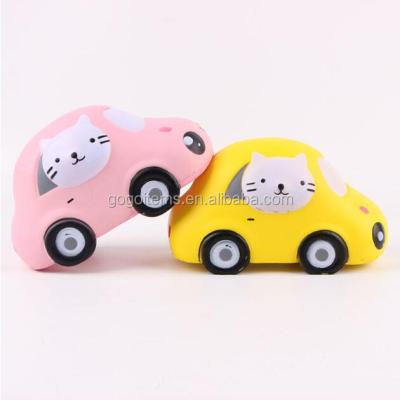 China Stress releif toys New coming lovely squishy car with kitty cat scented slow rising PU foam toys for sale