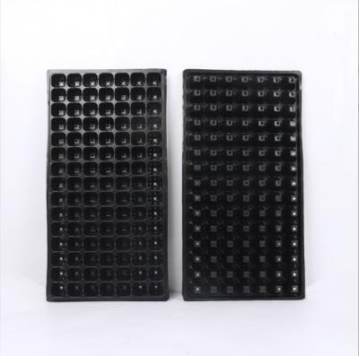 China High Quality Seed Starter Tray Plastic Plant Black Rectangular Growing Trays 72 Cell Nursery Seedling Germination Trays with Drain Holes for sale