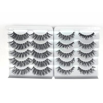 China 2023 new strip 100% real mink natural fluffy eyelashes with customize volume natural boxend wholesale for sale