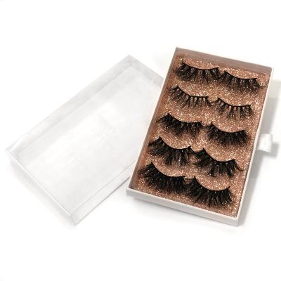 China 2023 New 12-20 mm Full Natural Soft Strip Faux Mink Lashes Fluffy Eyelash Case Lashes Boxes Packaging Custom Logo Silk Lashes for sale