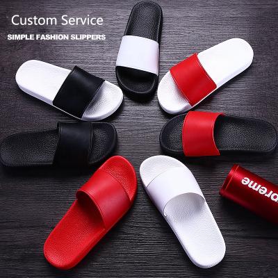 China Custom Printing Logo Pattern Unisex Black Plain Anti-odor Mens EVA PVC Sandals Slides Slippers for sale