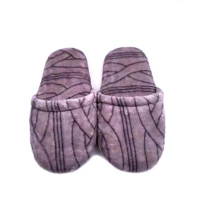 China Resualble High Quality Soft Comfortable Anti Slip Plush Indoor Hotel Room Slippers for sale